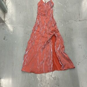 Forever 21 Coral and Silver Maxi Dress